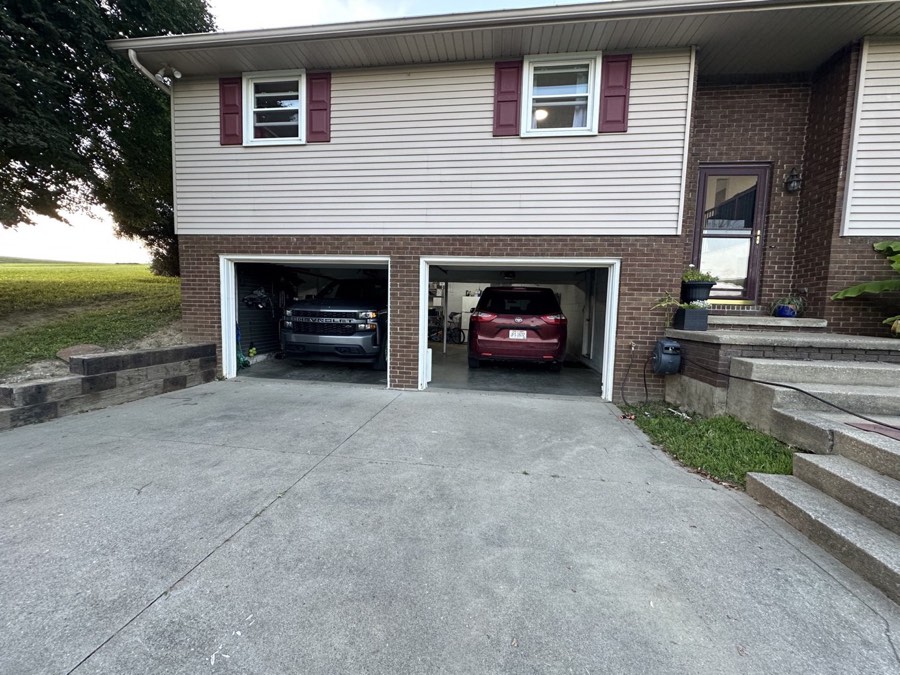 Attached two-car garage