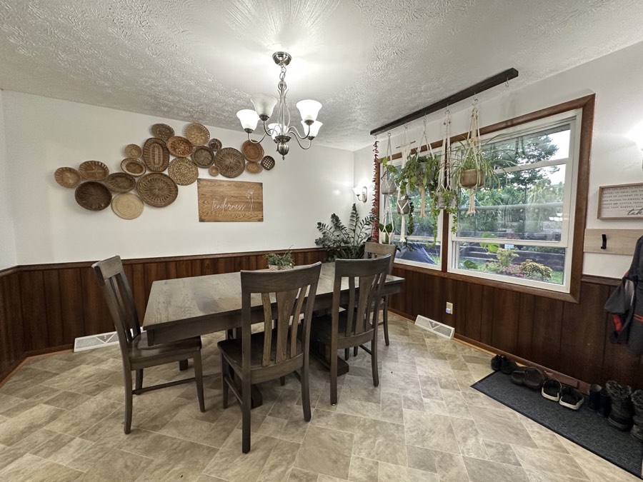 Dining room with a countryside outlook